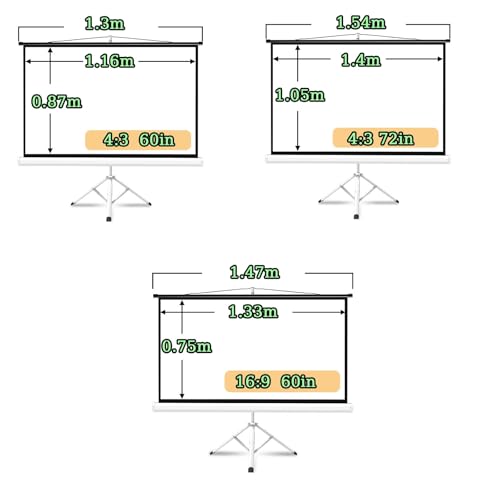 Pantalla Retráctil 72in 4:3 con Trípode y Auto-bloqueo miniatura 2