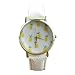 Lookatool Pineapple Pattern Leather Band Analog Quartz Vogue Wrist Watch