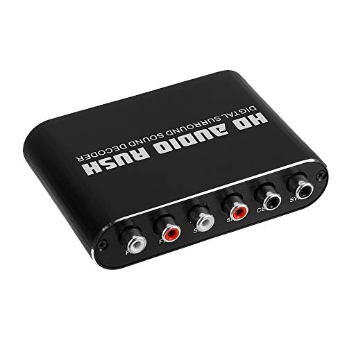Image of Audio DTS Converter, 5.1 CH RCA Digital Fiber-Optic Coaxial to Analog with Coaxial Cable for Vga Monitors, TV Boxes, Power Adapters, 5.1 Audio, Projectors - Black(us)