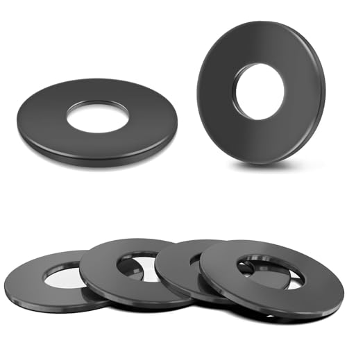 Wavanta M6 Washers Black, 50Pcs M6 x 12mm Flat Washer, 304 Stainless Steel Metal Washers for Screws and Bolts, Black Finish