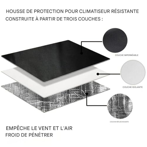 Funda para aire acondicionado exterior invierno con hebillas e impermeable 4