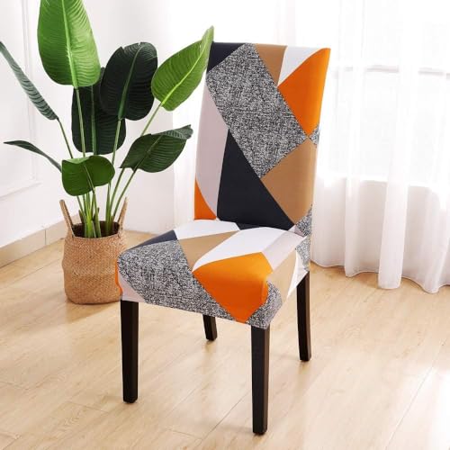Image of P-PLUS INTERNATIONAL Elastic Chair Cover Set of 4 for Dining Table - Multicolor Seater Chairs Cover