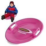 Jamara 460371 - Snow Play Trineo Redondo 60cm Fucsia – Asas en Ambos Lados, Peso Ligero, Resistente