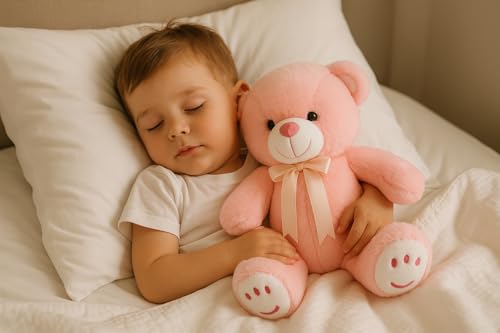 Image of ZEXSAZONE Pink Teddy Bear Soft Toy - Cute Plush Stuffed Animal | Huggable Cuddly Toy for Kids, Boys, Girls, Girlfriend & Wife | Valentine, Birthday (32 cm)