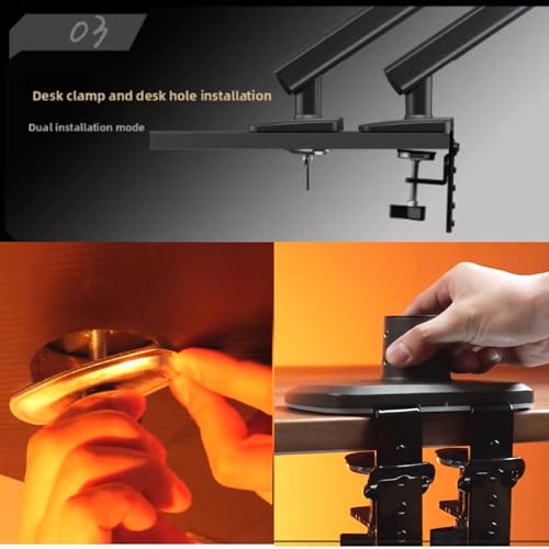 Image of 17-32 inch Monitor Desk Arm with Laptop Tray 360 Degree Swivel tilt Heavy Duty