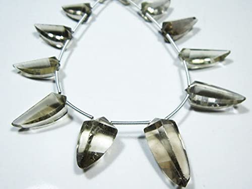 Quartz fumé facetté briolette lkbeads pierres sans défaut pour enfilage facile