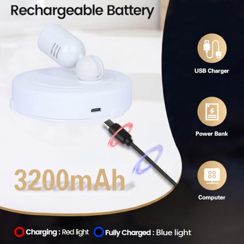 Image of LED Spotlight, Rechargeable Plant Lights, Uplights Indoor | 3 Lighting Modes Battery Powered Picture Light with Remote, Mini Spotlights for Displays Artwork Painting Cabinet, White