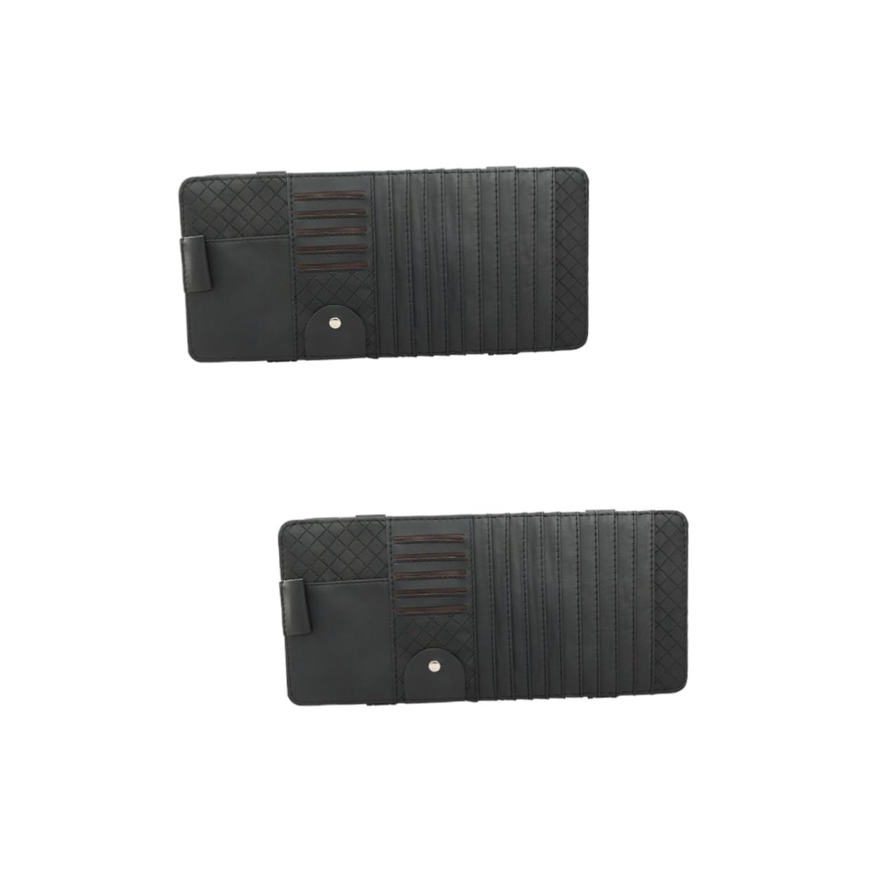 SHERCHPRY 2piezas Organizador Multifuncional De Cuero para Visera Solar Bolsa De Almacenamiento para Vehículo Soporte para CD Bolígrafos y Tarjetas Negro