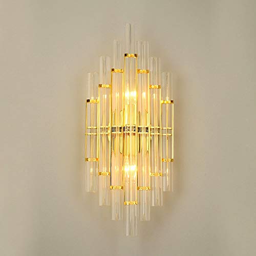 Applique murale en verre géométrique doré E14 pour chambre