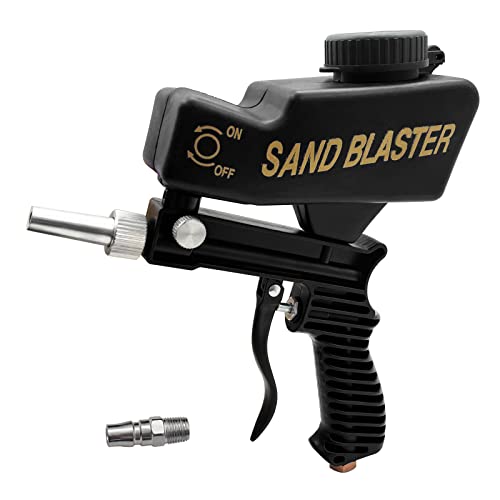 Kit pistolet à sable soufflage de sable - Outil de pulvérisation de sable pour enlever la peinture, les taches, la rouille et les surfaces propres (noir) Cover
