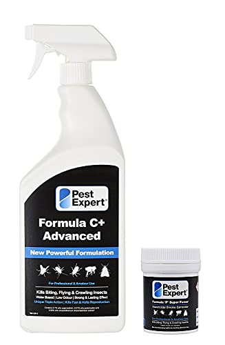 Pest Expert Formula C Bed Bug Killer Spray 1L Professional Treatment & 1 x Bed Bug Smoke Bomb 11g Advanced Control