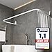 Produktbild Erica Duschvorhangstange L-form & U-form - 4-in-1 Duschvorhangstange für Badewanne oder Dusche - Duschstange Ecke - Stahl mit Pulverbeschichtung - Ohne Deckenhalterung - Weiß