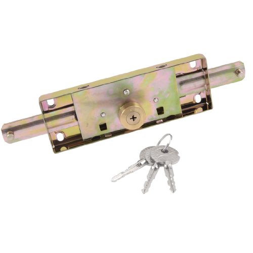 sourcingmap Serrure pour Volet Roulant Porte Garage Entrepôt Magasin centre en métal Longueur verrouillée 28,4 cm