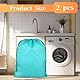 2 Stück Wäschebeutel Reise, Faltbarer Wäschesack Reise, Wasserdicht Wäschebeutel Schmutzwäsche mit Kordelzug, Laundry Bag für Schlafsaal Wäscheraum Reisen Camping, 50 x 60 cm, (Grün & Grau)