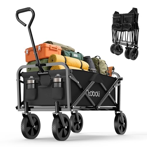 Toboli Bollerwagen faltbar Offroad schwarz, Faltbollerwagen belastbar bis...