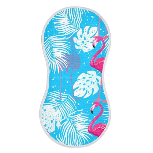 xigua Flamingos Standing Baby Burp Cloths for Newborn Boys and Girls 4 Pack, Soft & Absorbent Cotton Baby Burp Cloth, Baby Washcloths, Newborn Towel, Burp Rags