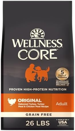 Wellness Natural Pet Food 88402 Core Natural Grain Free Dry Dog Food, Original Turkey & Chicken, 12-Pound Bag 10