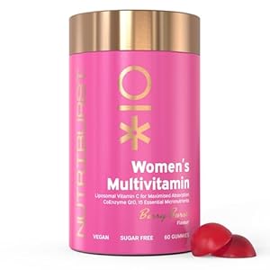 Nutriburst Women’s Multivitamin – Hormone Regulation & Support Collagen Formation – Contains 15 Micronutrients; B5, B6, B12, C, D – Vegan, Sugar Free Supplement – 60 Berry Gummies – 1 Month Supply