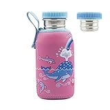 contenance gobelet plastique transparent Botella sin decoración LAKEN Botella Basic Steel Funda Neo 0,5 L. Tapón Acero, Love Whales, Juventud Unisex, Multicolor (Multicolor), Talla Única