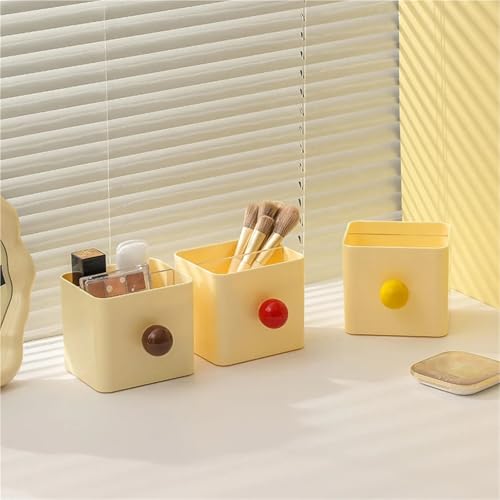 Pot à crayon en céramique jaune design bille pour bureau moderne - 6