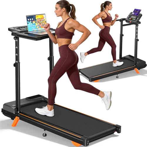 Walking Pad Treadmill with Desk Workstation, 12% Incline Treadmills for Home Office, 350lbs Capacity, 3.5HP(l)