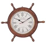 bateau timonier 5 m Composition : Bois et Verre SIGNES GRIMALT Horloge Murale Timonier Bateau en Bois, diamètre 47 cm