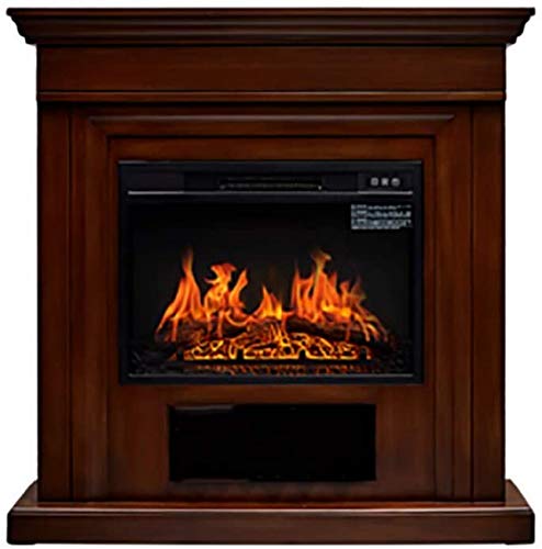 Elektroherd Massivholz 1400 W realistische 3D-Flammeneffekt Sicherheitsthermostat Kaminheizung Holzflammeneffekt freistehende Kamine 1 m braun