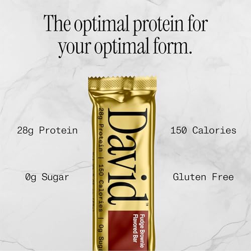 David High Protein Bars No Sugar - Sugar Free Protein Bars, Low Carb, Gluten Free - 28g of Protein, 150 Calories - David Bar On-The-Go Snack - Variety Pack (All Flavors), Pack of 6