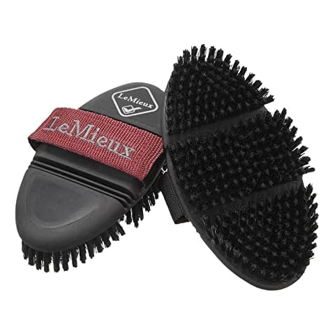 LeMieux Flexi Soft Body Brush for Horses - Black - Synthetic Bristles - Ergonomic Shape - One Size Cover