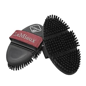 LeMieux Flexi Soft Body Brush for Horses – Black – Synthetic Bristles – Ergonomic Shape – One Size