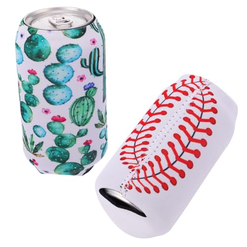 Zerodeko Funda para Latas de Cerveza 330 Ml Set 4 Piezas Modelo 6 y Modelo 9 Material Seguro y Plegable Funda para Bebidas Portátil Protege y Mantiene Fría para Uso Verano