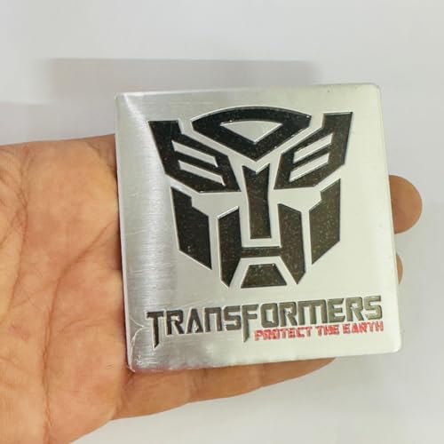 Image of Emblems for Car & Bike Metal Lo.go and Grill Me.tal Lo.go, Auto Accessories for Car Emblem 3D Badge Auto Racing Sport Sticker Grand Tourer Decal. (Trans-FORMERR Square Slim Sticker)