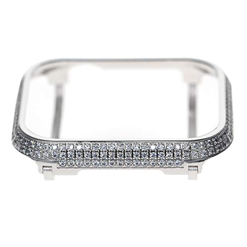 iRepair Sparkling Crystal Diamond Case Cover Bezel Compatible with Apple Watch Series 4/Series 5 (Silver, 44mm)