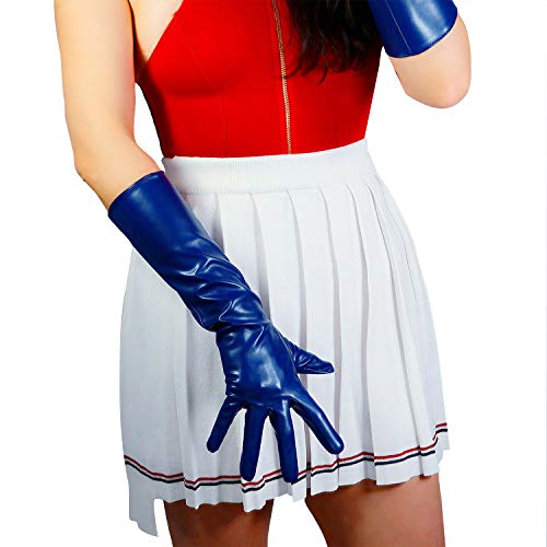 DooWayWomen Long Leather Gloves 16" Elbow Length Faux Lambskin Soft Dress Cocktail Party Gloves4