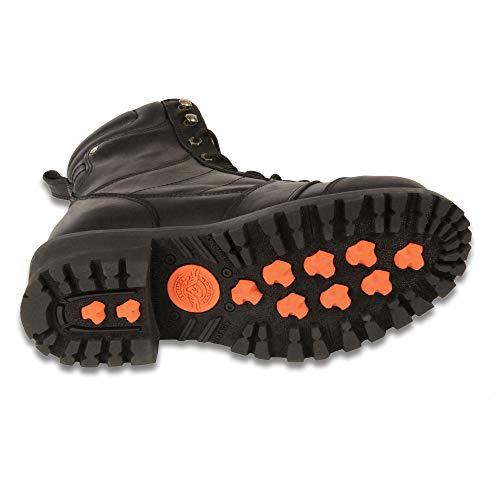 Image of Milwaukee Leather Classic Men's Black Leather Wide-Width 8-inch Lace-Up Logger Biker Boots MBM9030W