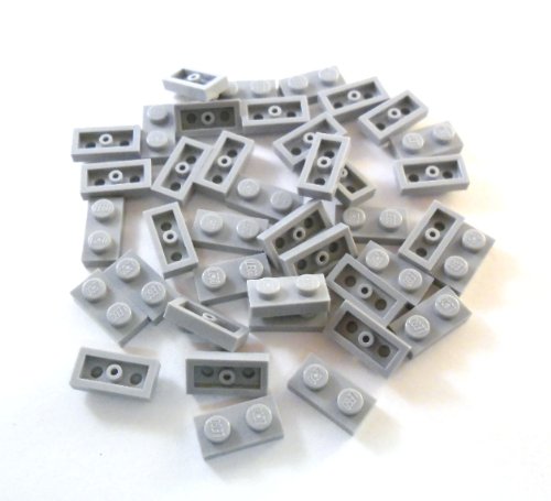 Preisvergleich Produktbild LEGO 40 Stück Platte 1x2 Noppen Hellgrau.