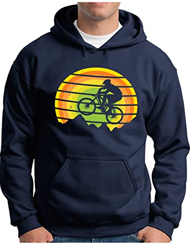 Sweat à capuche vélo de montagne homme bleu marine taille XXL OM3