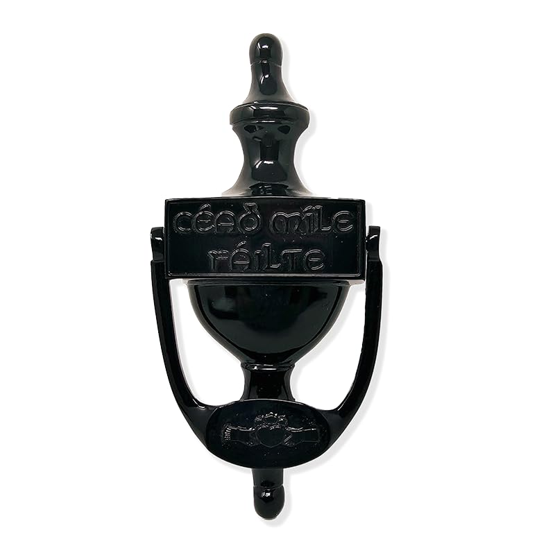 Exclusively Irish Claddagh Door Knocker for Front Door Cead Mile Failte Brass Knocker 8" Welcome Gift Ireland Home Décor (Black Brass) - Image 4