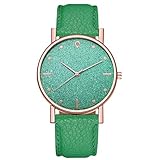 Relojes de Lujo Reloj de Cuarzo Reloj de Pulsera Informal con Esfera de Acero Inoxidable(Verde)