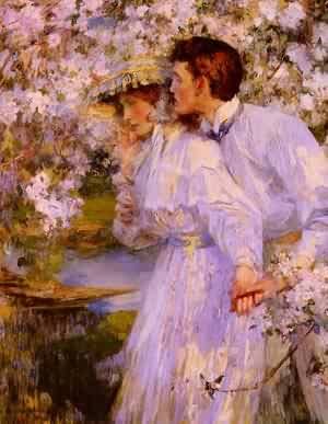 Peinture à l'huile James Shannon In The Springtime pour habiller un grand mur vide 24x36