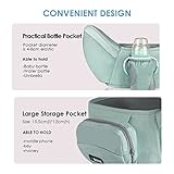 SONARIN Hipseat Baby Carrier,Ergonomic Waist Stool Seat Pure Cotton Hip Seat Carrier with Safety Belt Protection & Single Shoulder Strap,Multi Positions for Infant Toddler Child(Green) - Image 4