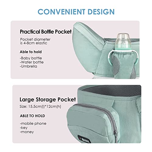 Porte bébé ventral ergonomique SONARIN avec tabouret de taille et multiposition