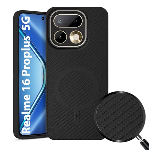 Image of LIRAMARK Rugged Carbon Fibre TPU Armor Silicone Back Cover Case for Realme 16 Pro Plus 5G