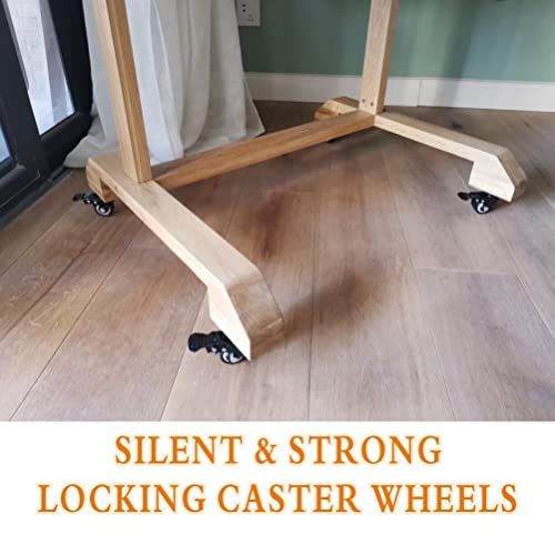 Jgjc Casters 8 Pack Swivel Wheels With Brake, 1.5 Inch Castor Wheels (D=1-1/2", H=2-3/8") With 360 Degree Top Plate (2-3/8"×1-3/4"), Double Locking Double Ball Bearing, 600 Lbs For Casters Set Of 4 #TOP7