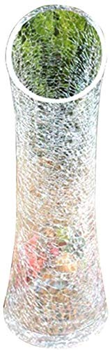 Vase antique cristal de glace craquelé biseauté grand format pour fleur de lys