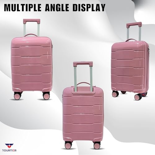 Image of 20-Inch Hard-Shell Luggage Suitcase | Lightweight 2.4 kg | 360 Spinner Wheels | 2-Way Zipper | Multi-Functional Lock | Business & Family Travel Trolley Bag (1, BPINK-20INCH)