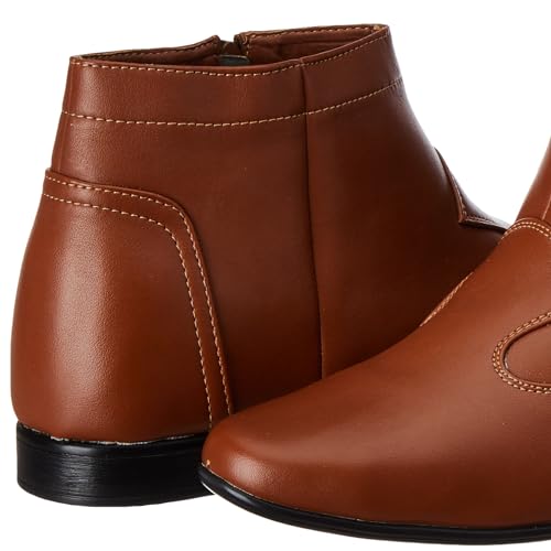 Image of mens Men's Faux Leather Height Increasing Black Boots Ankle Boot