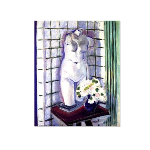 FLUCK famosa pintura al óleo,Natura morta con torso in gesso,Lienzo con impresión，reproducción de arte sobre lienzo para decoración del hogar lona20x25cm(8x10in) Sin marco