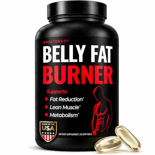 UNALTERED Belly Fat Burner for Men - Natural Weight Loss Pills to Support Reduced Body Fat, Preservation of Lean Muscle Mass, and a Healthy Metabolism - CLA Dietary Supplement - 90 Softgel Capsules