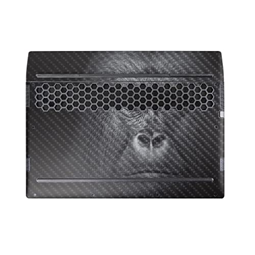 Image of MightySkins Carbon Fiber Skin Compatible with Alienware M17 R5 (2022) Full Wrap Kit - Mono Gorilla | Protective, Durable Textured Carbon Fiber Finish | Easy to Apply & Change Styles | Made in The USA